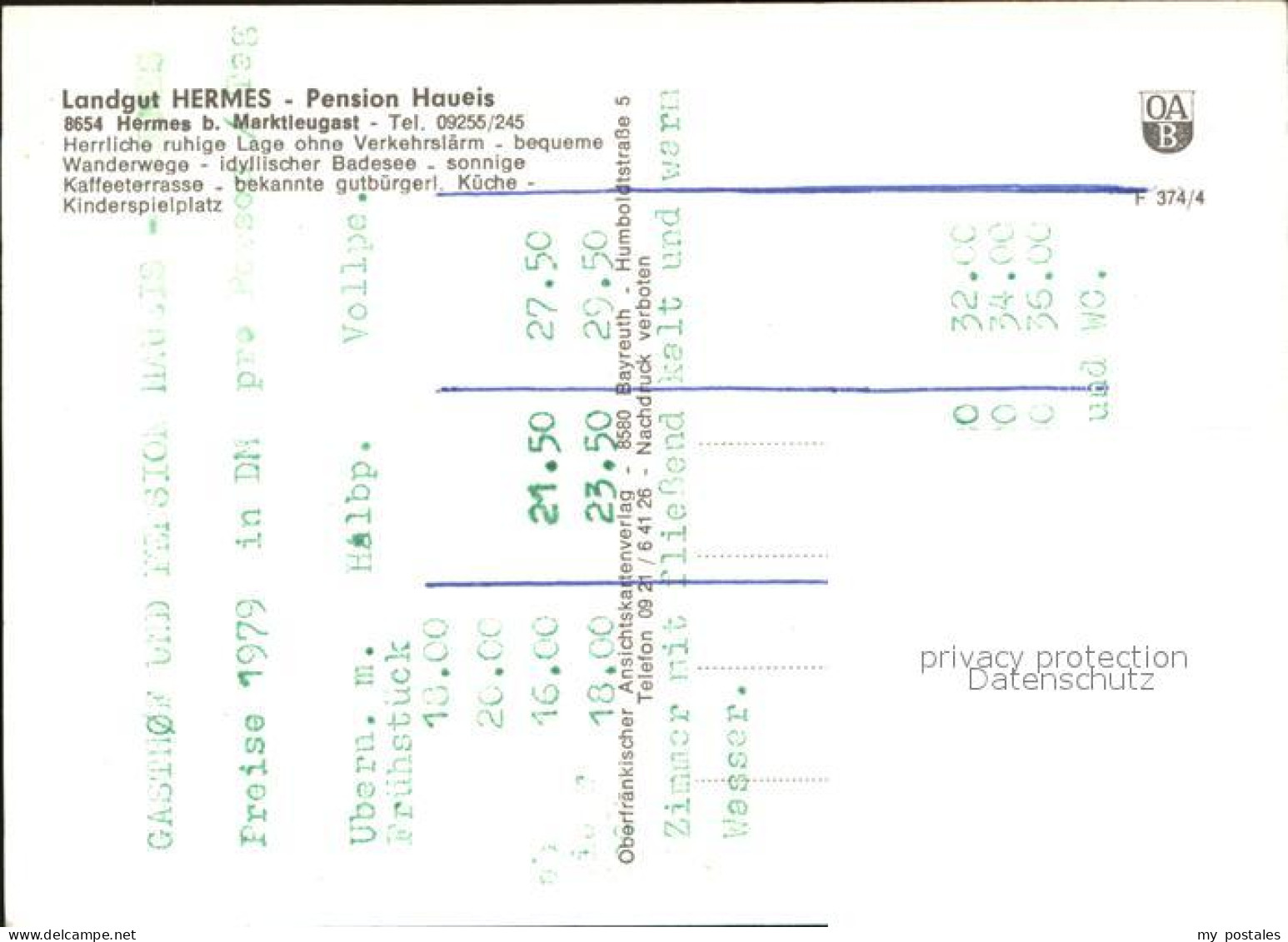 72596482 Hermes Marktleugast Landgut Hermes Pension Haueis Im Frankenwald See Wa - Andere & Zonder Classificatie