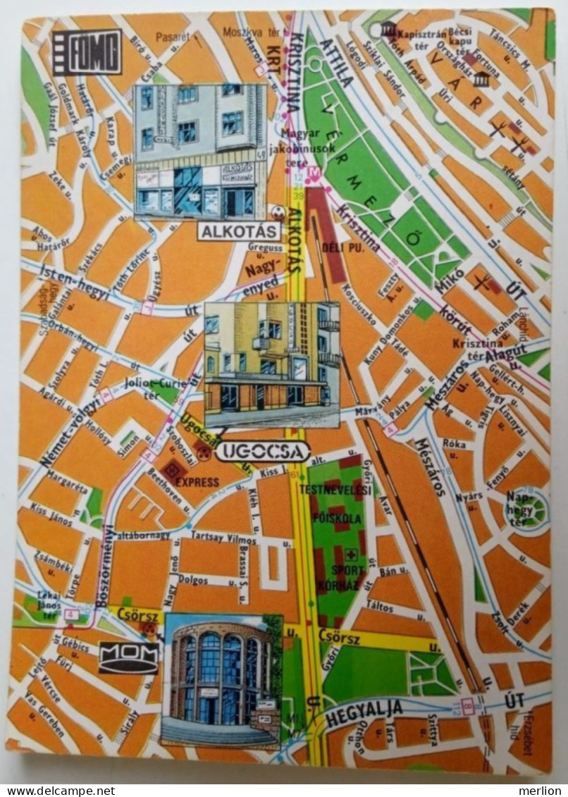 D202900 AK  CPM  Hungary  Map Karte Carte Landkarte -  Cinema Kino  Budapest  - Ugocsa Alkotás MOM - 1981 - Landkaarten