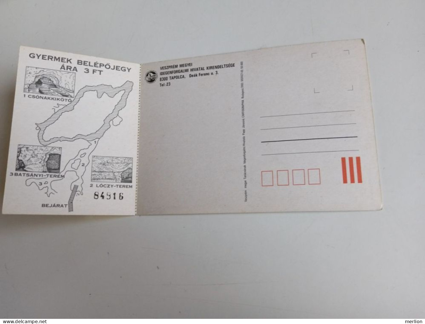 D202902 AK  CPM  Hungary  Map Karte Carte Landkarte - Entry Ticket For A Child -1980  TAPOLCA Veszprém - Maps