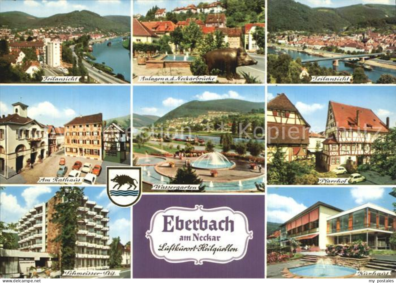 72595811 Eberbach Neckar Anlagen Neckarbruecke Rathaus Wassergarten Pfarrhof Kur - Eberbach