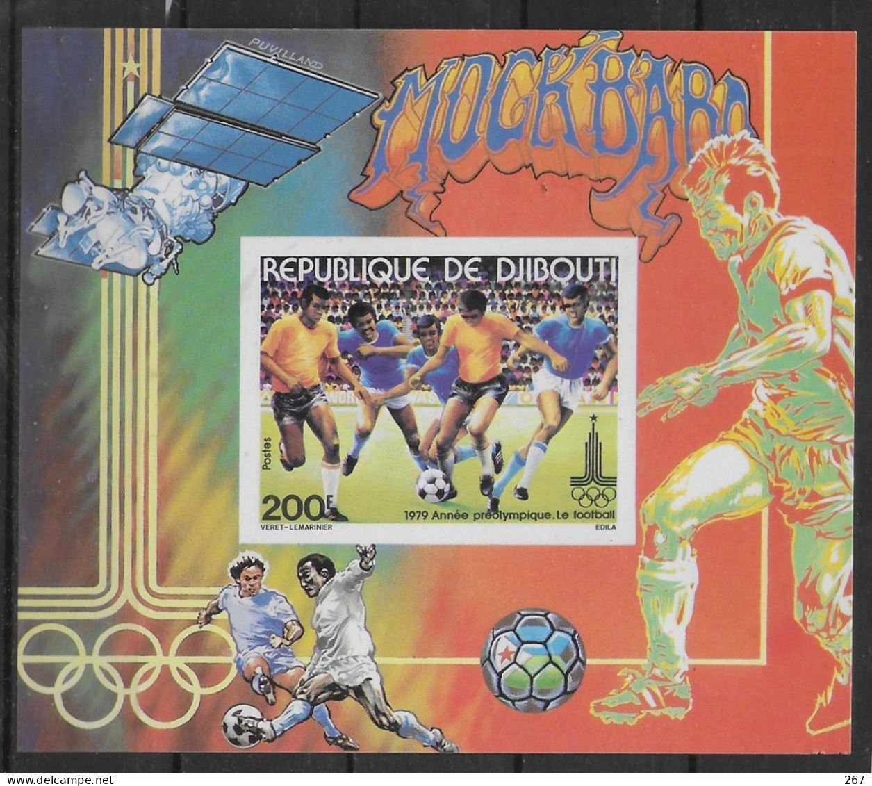 DJIBOUTI  BF ( 511 ) * * NON DENTELE  JO 1980  Football Soccer Fussball - Neufs