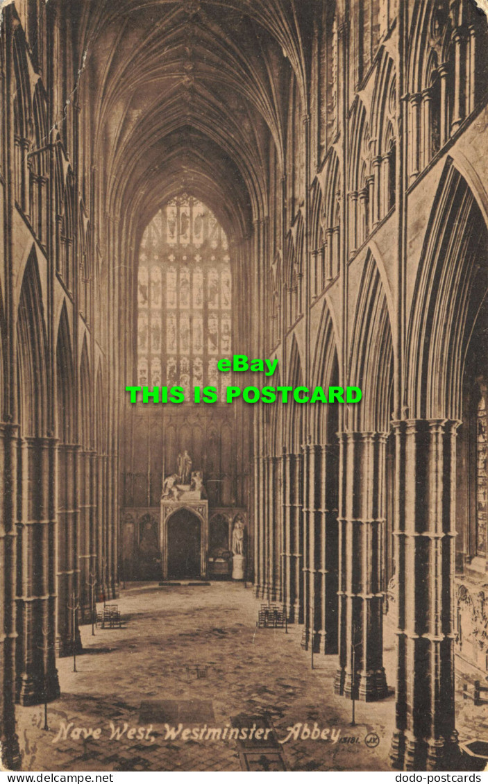 R585797 Westminster Abbey. Nave West. Valentine. Carbotype Series - Monde