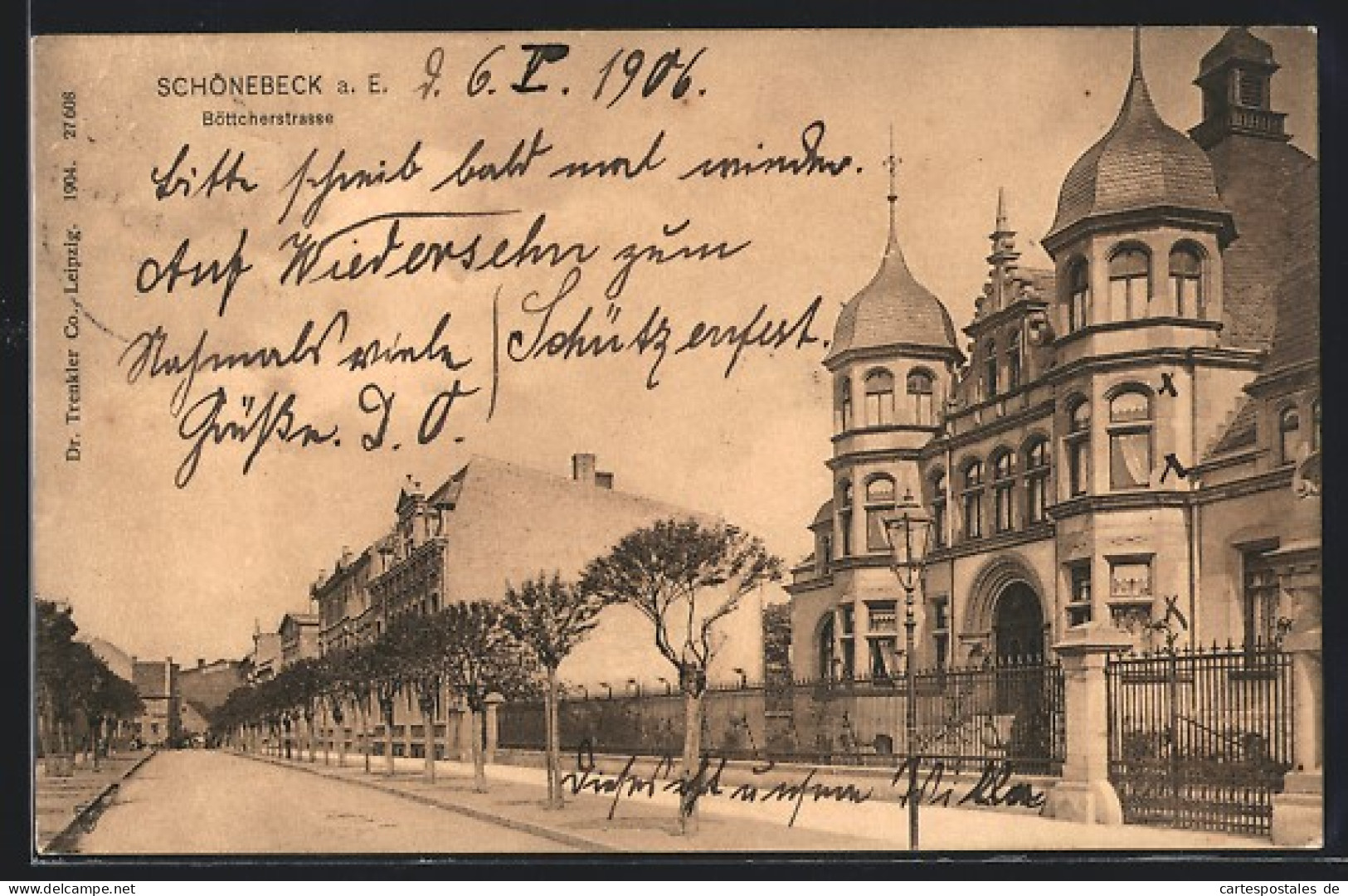 AK Schönebeck A. E., Böttcherstrasse Mit Bäumen  - Schoenebeck (Elbe)