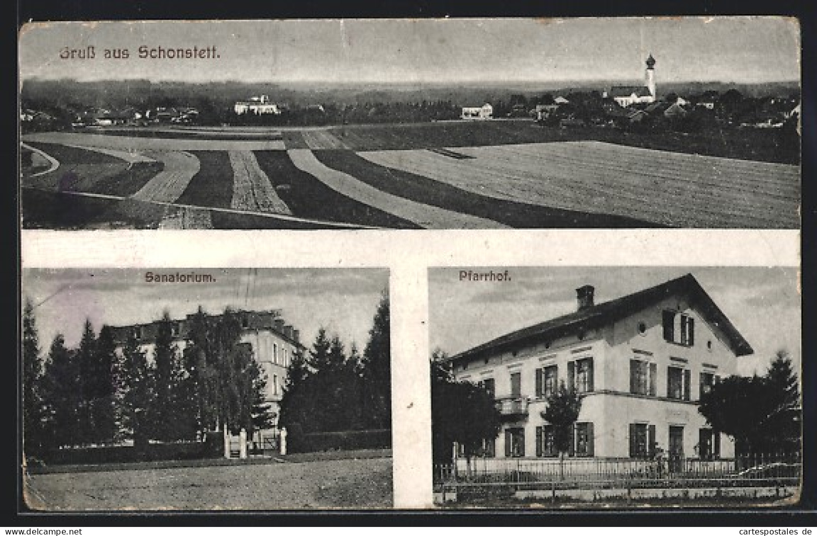 AK Schonstett, Sanatorium, Pfarrhof, Ortspanorama  - Andere & Zonder Classificatie