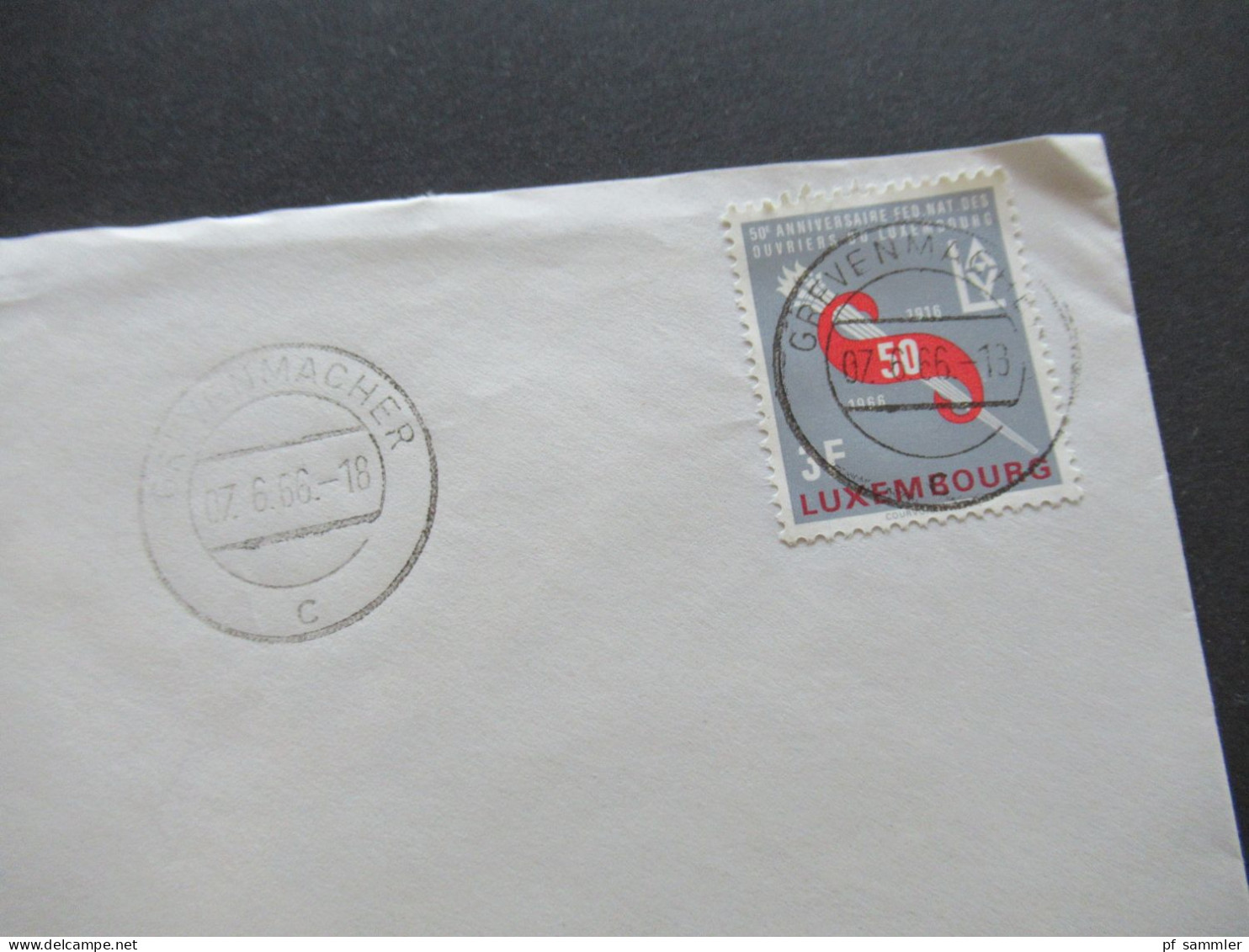 Luxemburg 1966 Firmenumschlag Steffes Electricite En Gros Grenvenmacher Luxembourg Tagesstempel Grevenmacher - Covers & Documents