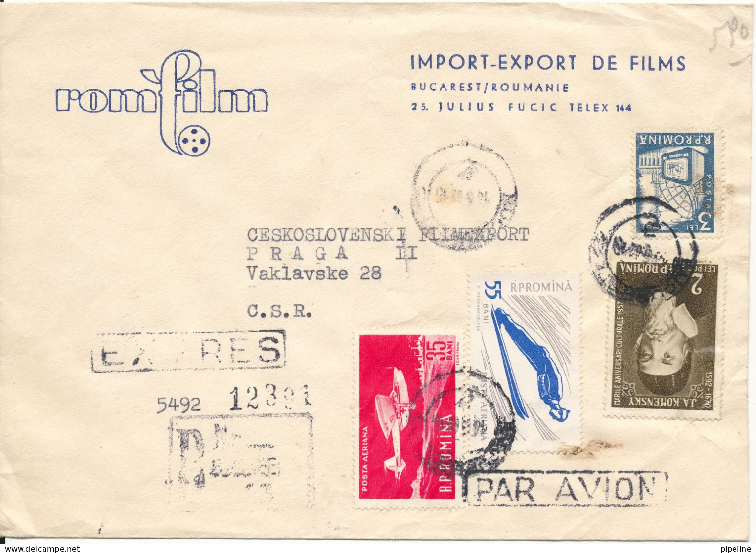 Romania Registered Express Cover Sent To Czechoslovakia 1962 - Briefe U. Dokumente