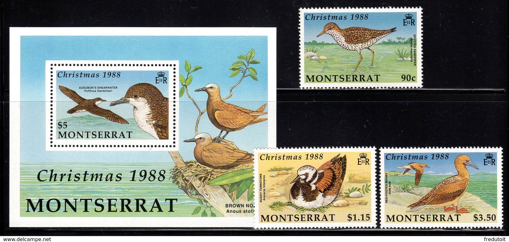 MONTSERRAT - N°697/9+Bloc N°47 ** (1988)  OISEAUX - Montserrat