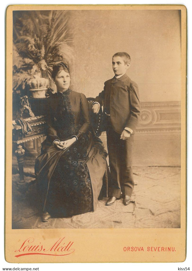 RO 91 - 25520 ORSOVA, Mother & Child, Romania ( 16/11 Cm ) - CDV Old Photocard - Personnes Anonymes