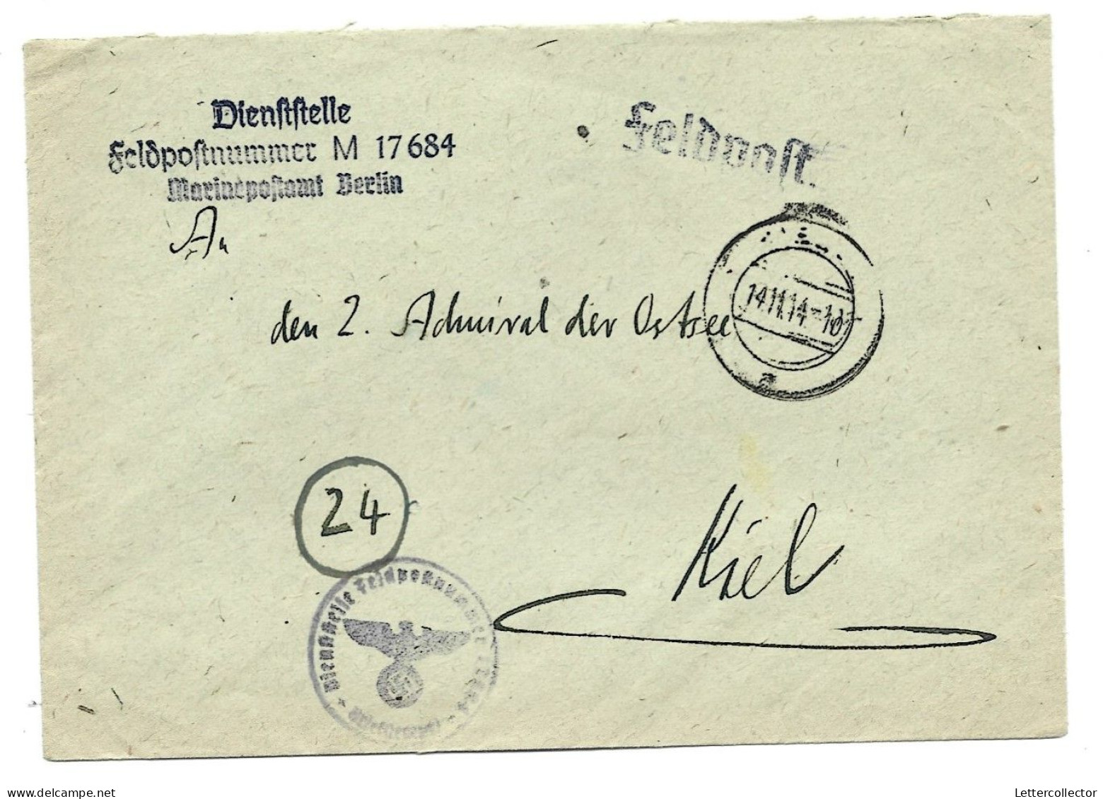 Feldpost Kriegsmarine Linienschiff Schleswig Holstein 1944 - Feldpost 2. Weltkrieg