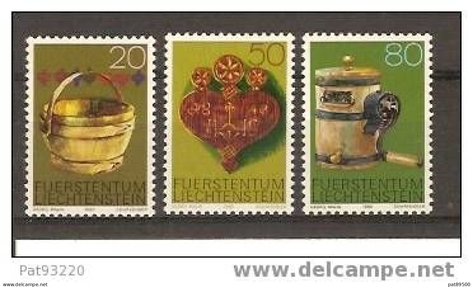 LIECHTENSTEIN  1980 / YT  N° 688-690 Neufs **anciens Ustensiles D'alpage En BOIS - Unused Stamps