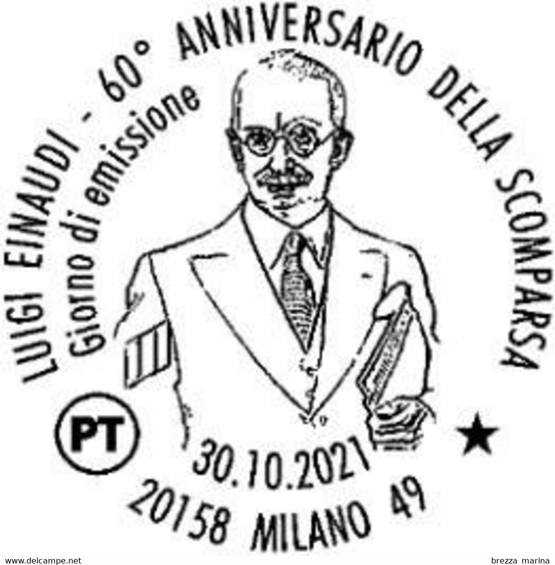 ITALIA - Usato - 2021 - 60 Anni Della Morte Di Luigi Einaudi, Presidente - Ritratto - B - 2021-...: Gebraucht