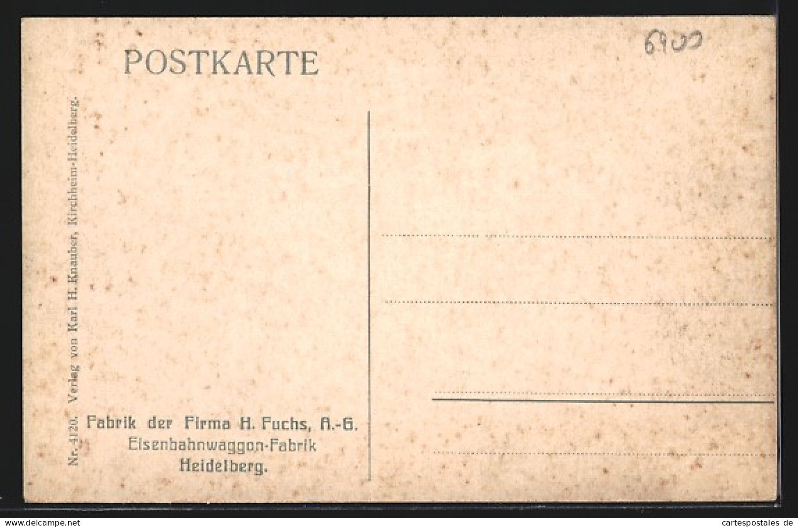 AK Heidelberg, Fabrik Der Firma H. Fuchs, Eisenbahnfabrik  - Heidelberg
