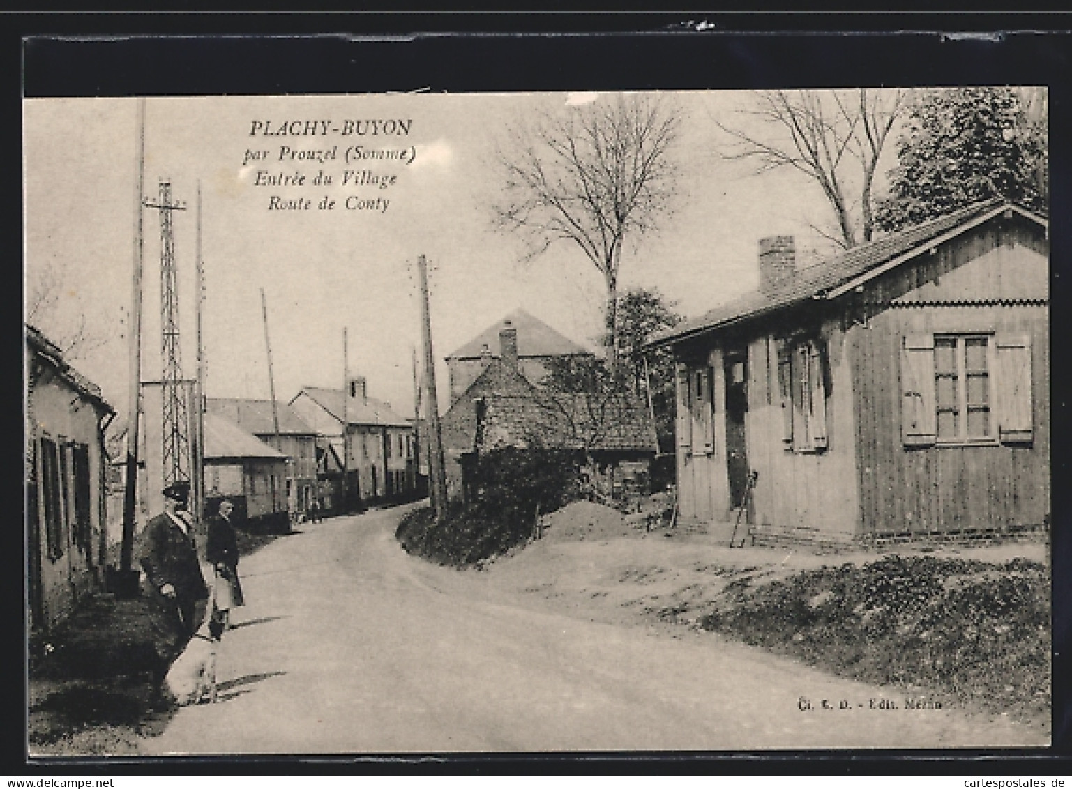 CPA Plachy-Buyon, Entrée Du Village, Route De Conty  - Conty