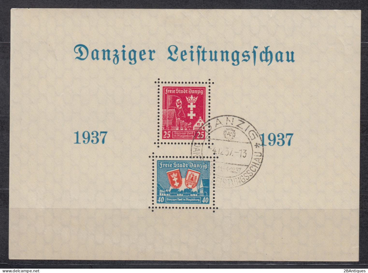 DANZIG 1937 - Block 3 Mit Sonderstempel - Oblitérés