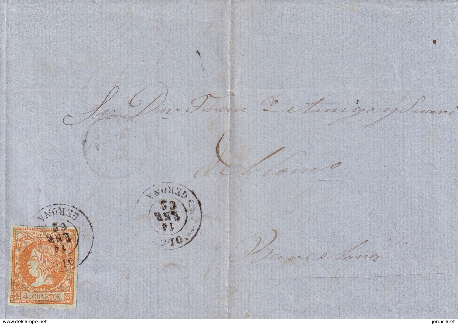 CARTA  1862   OLOT GIRONA - Briefe U. Dokumente