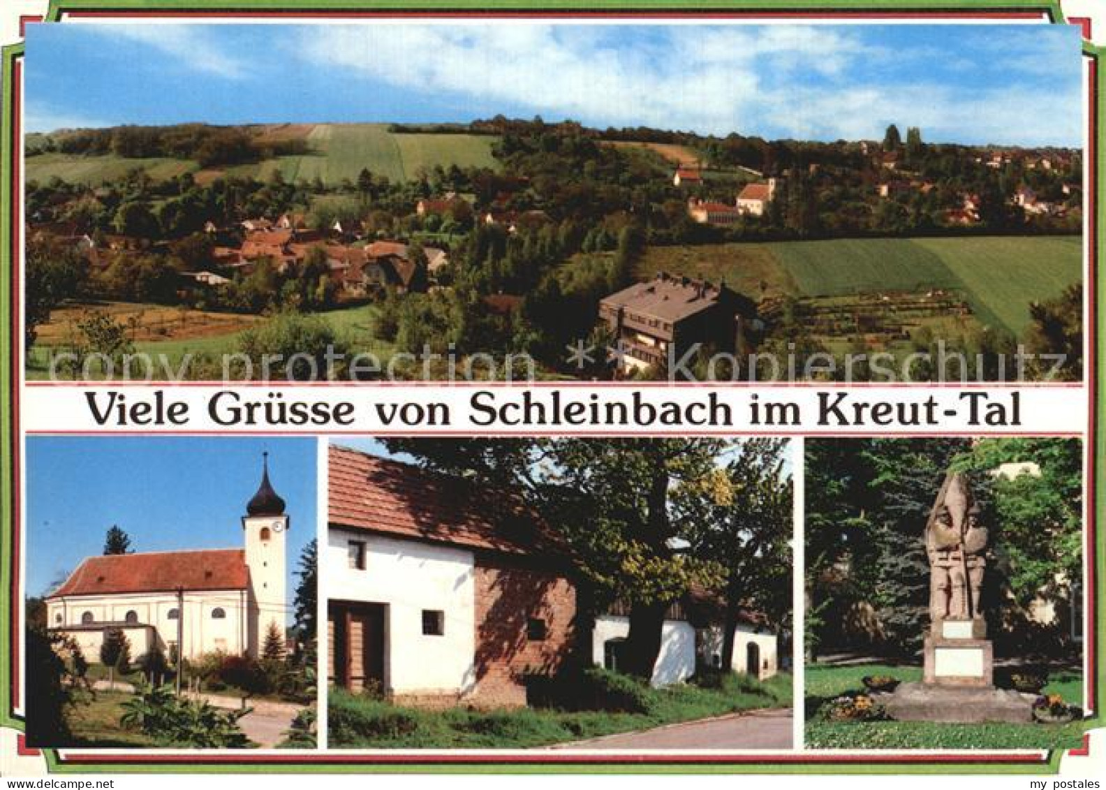 72592015 Schleinbach Panorama Pfarrkirche Kellergasse Kriegerdenkmal Schleinbach - Autres & Non Classés