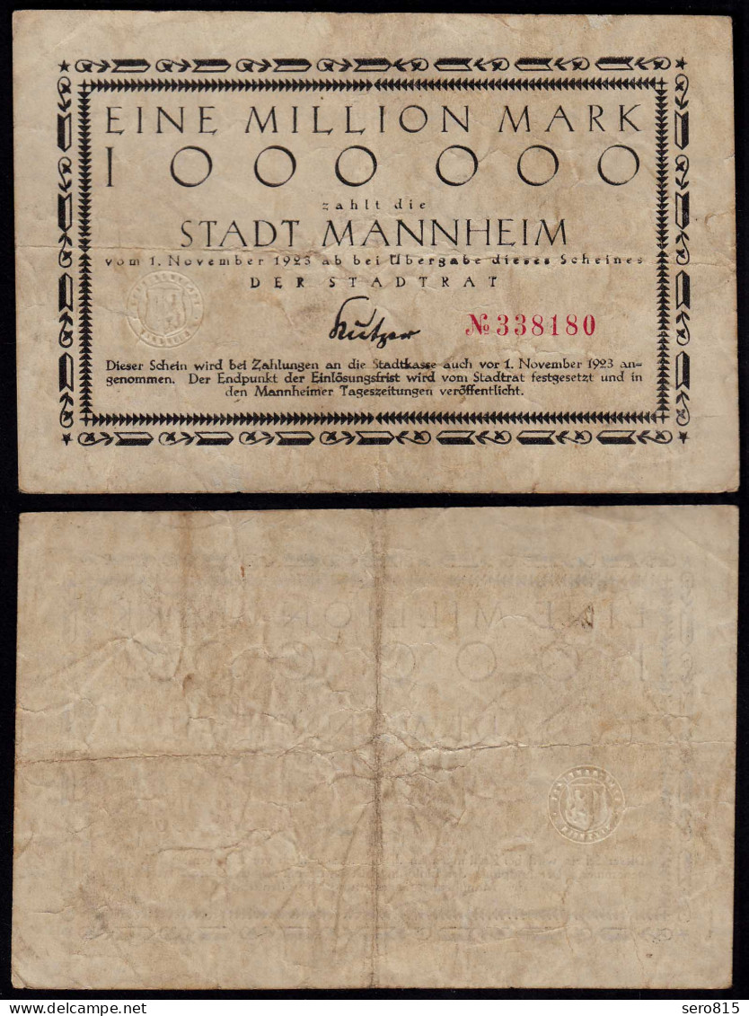 MANNHEIM 1 Million Mark Notgeld 1923 F (4)   (24152 - Sonstige & Ohne Zuordnung