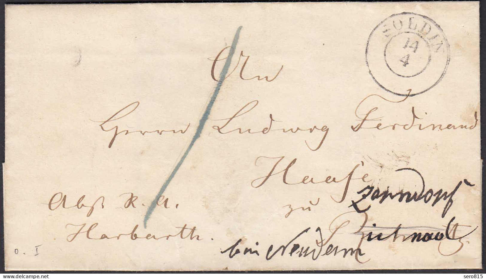Preussen Umschlag Ca. 1840 Soldin K2 (Myślibórz) Pommern   (24553 - Autres & Non Classés