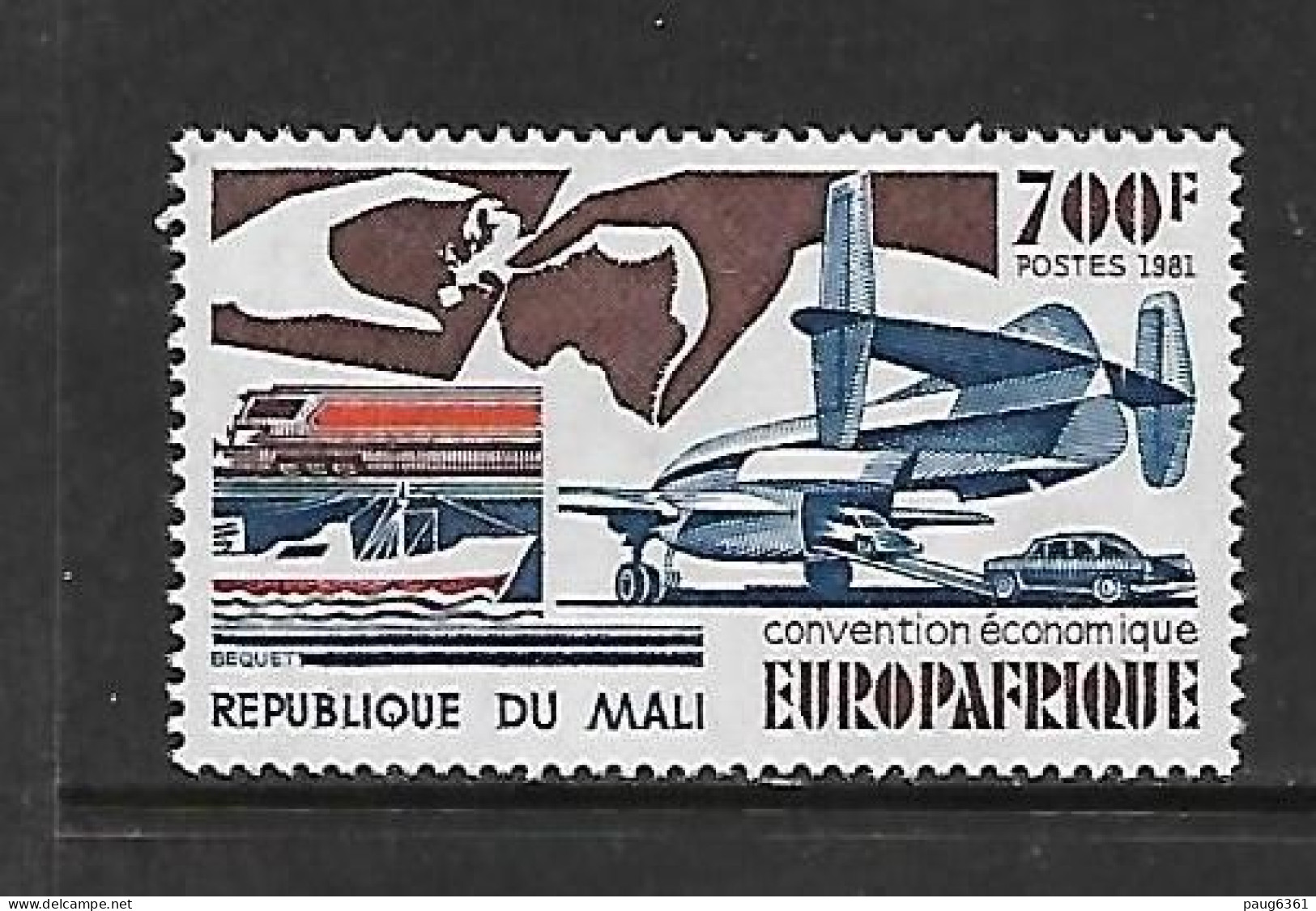 MALI 1981 EUROPAFRIQUE-AVION-BATEAUX-TRAINS YVERT N°439 NEUF MNH** - Trains