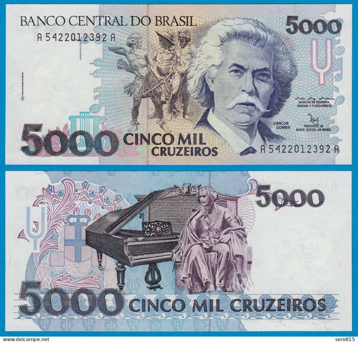 Brasilien - Brazil 5000 Cruzados Banknote 1992 Pick 232b UNC   (21072 - Other - America