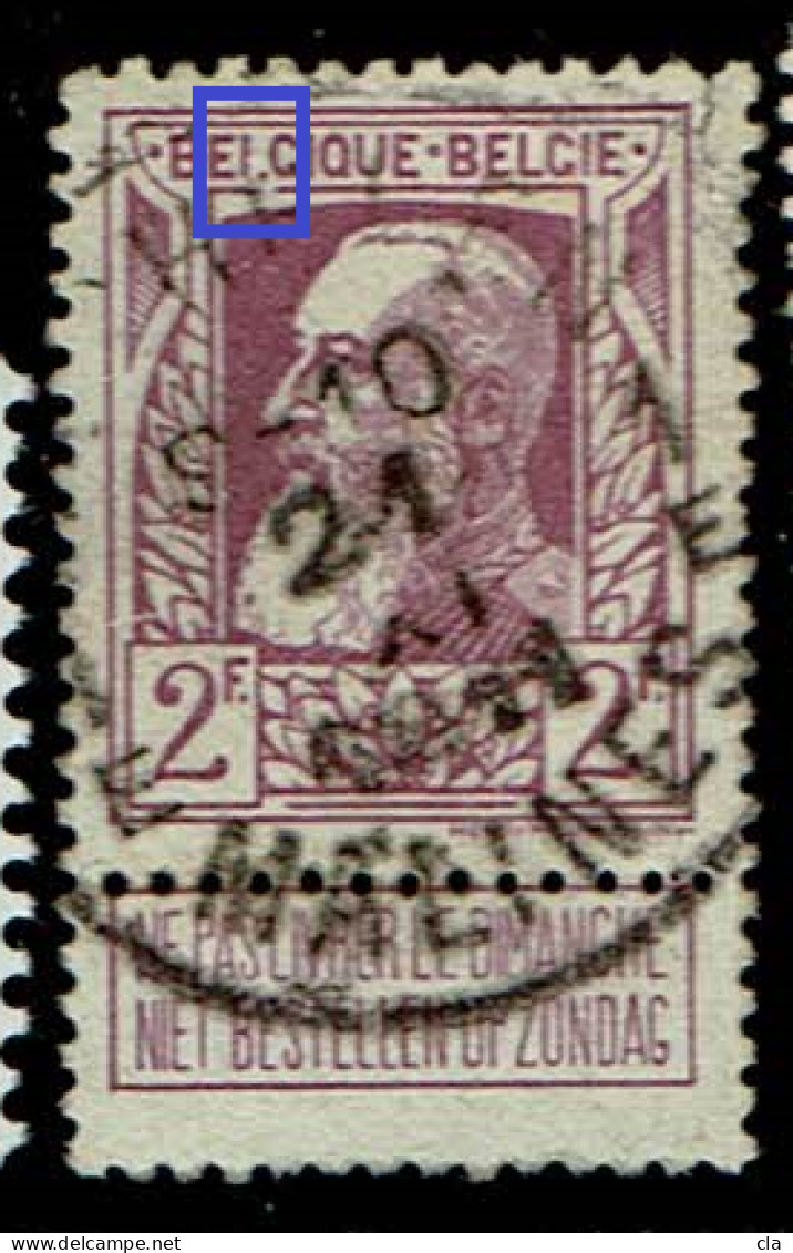 80  Obl  V 2 BEI Avec Cadre Brisé  100 - 1905 Grosse Barbe