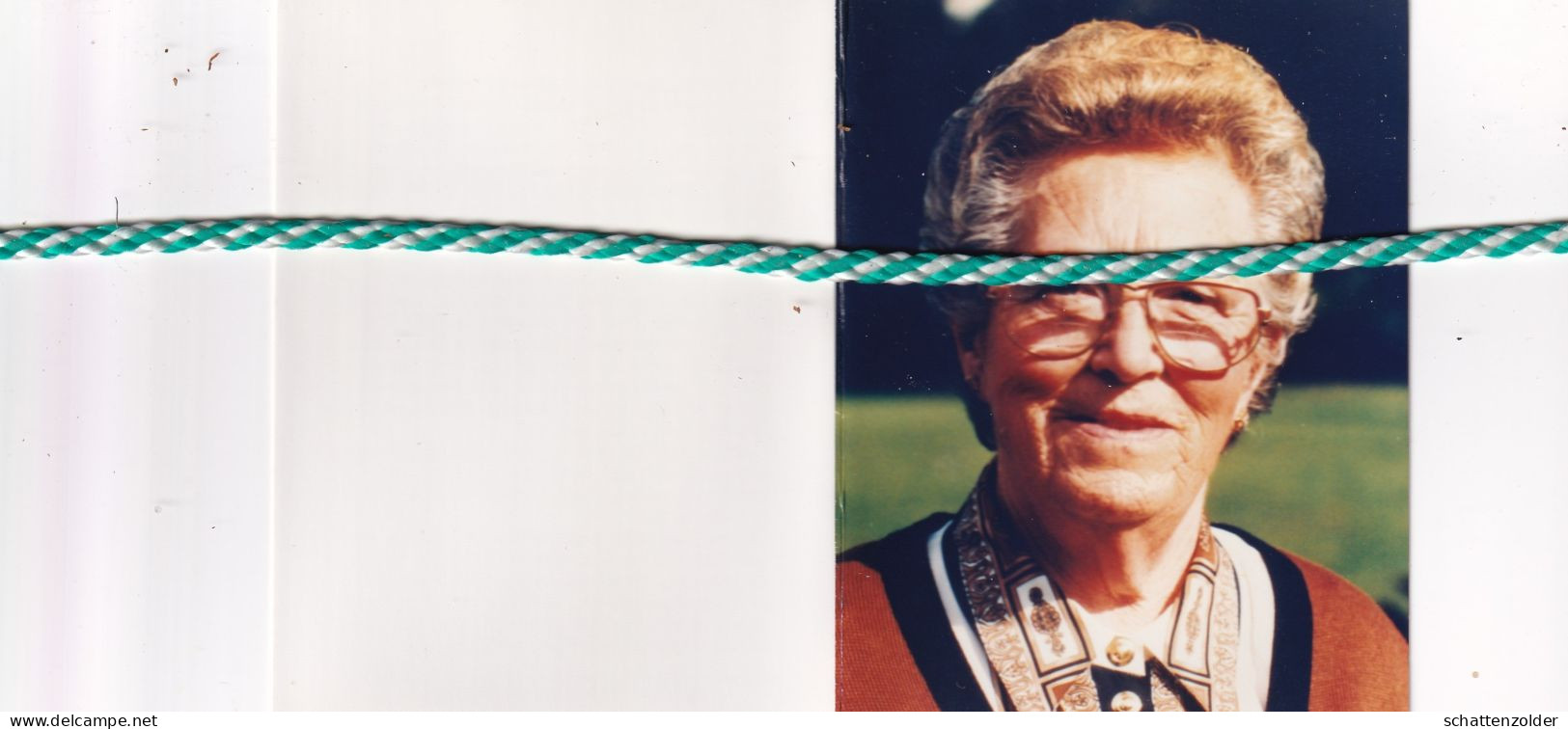 Justine Verbeke-Van Dosselaer, Wissenkerke 1918, Beveren 1995. Foto - Décès