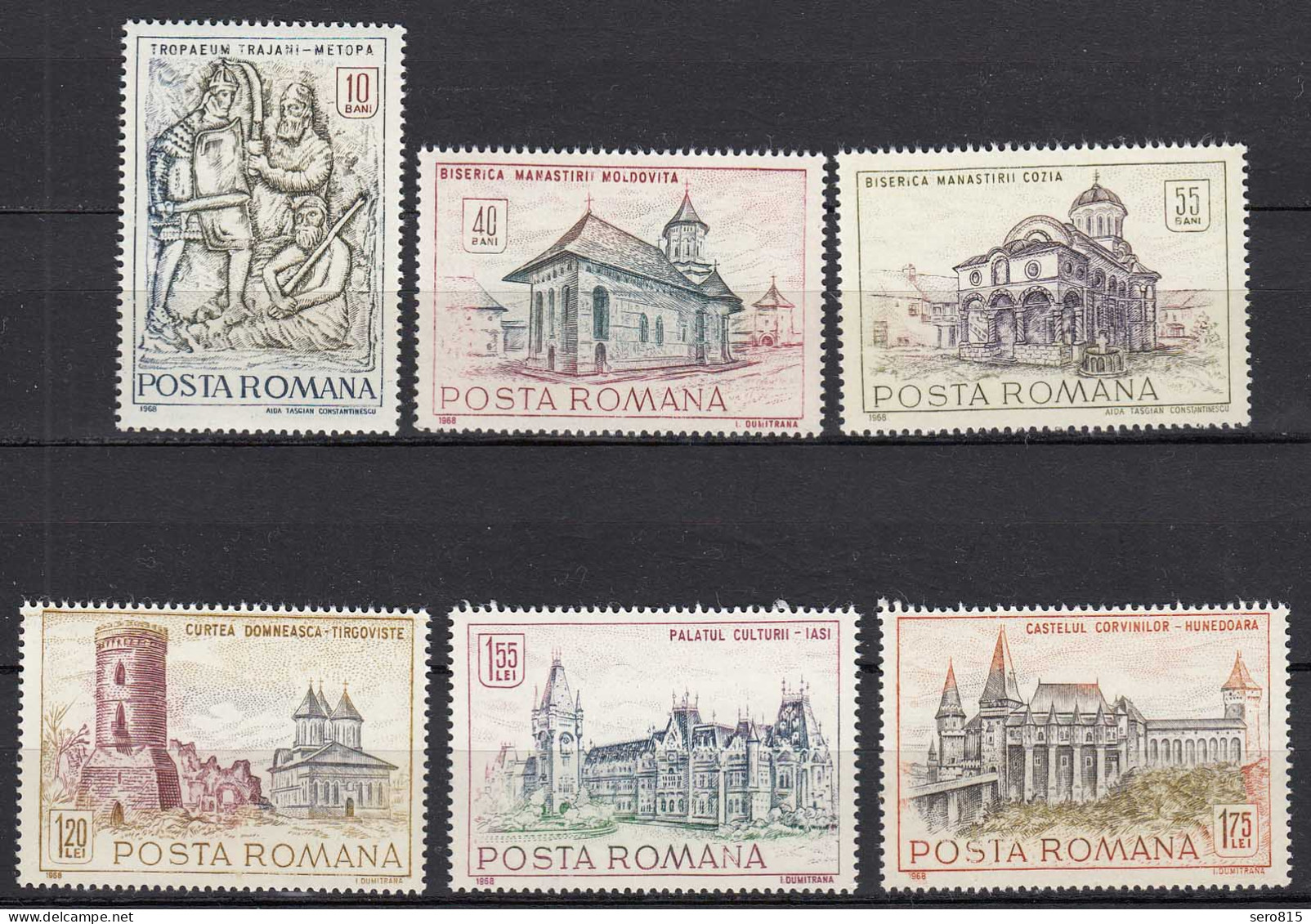 Rumänien-Romania 1968 Historische Bauwerke Mi. 2714-19  (24667 - Autres & Non Classés