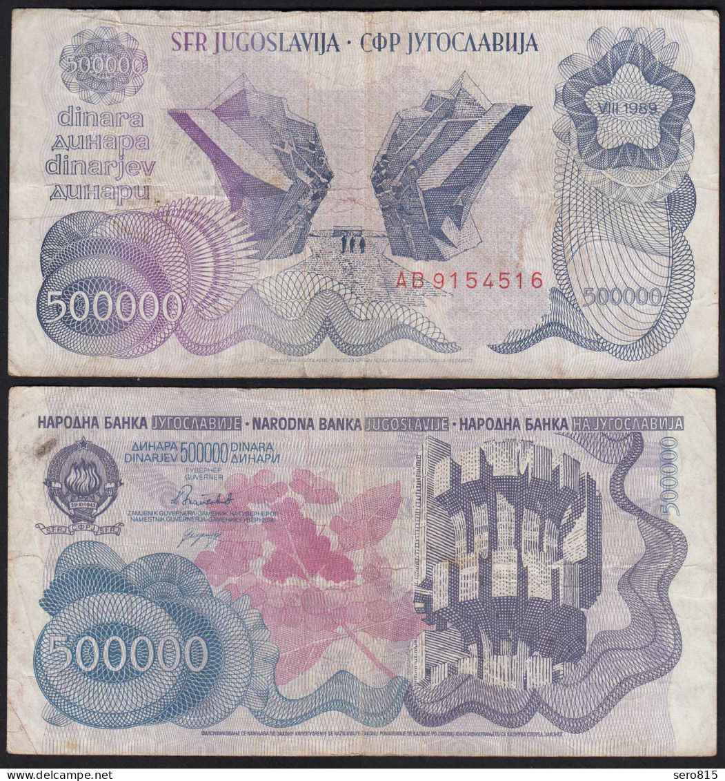 Jugoslawien - Yugoslavia 500-tausend Dinara 1989 Pick 98a F (4)  26369 - Yougoslavie
