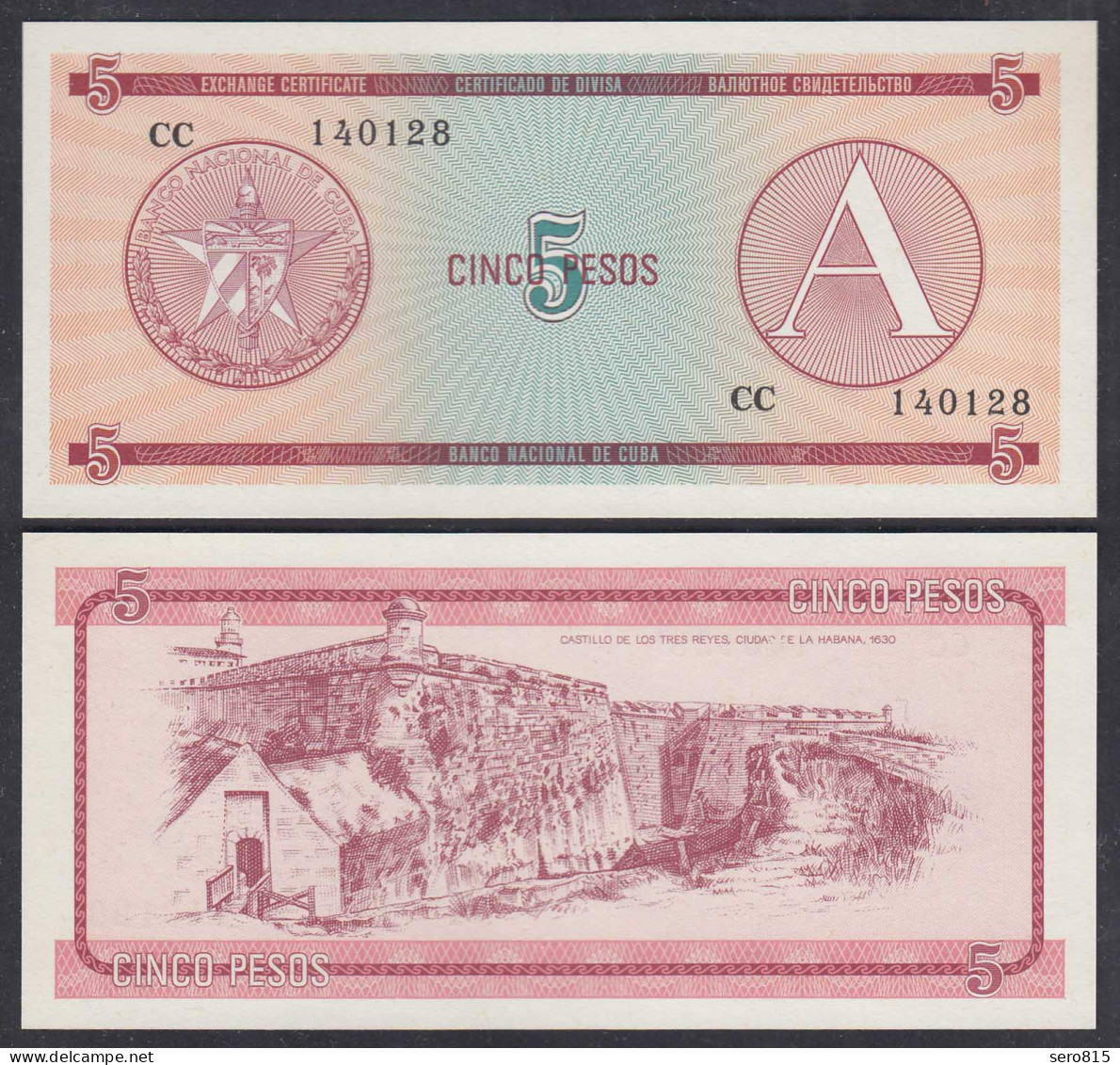 Kuba - Cuba 5 Peso Foreign Exchange Certificates 1985 Pick FX3 UNC (1)  (26793 - Other - America