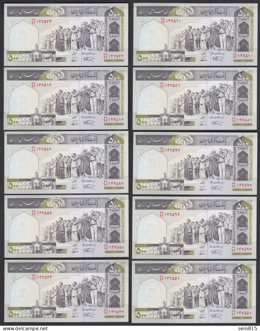 IRAN (Persien) - 10 Stück á 500 RIALS (2003) Sign 28 Pick 137Ac UNC (1)  (89044 - Otros – Asia