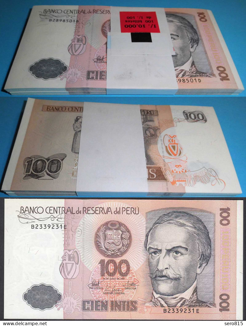 Peru 100 Intis 1987 Pick 133 UNC (1) Bundle á 100 Stück Dealer Lot  (90056 - Autres - Amérique