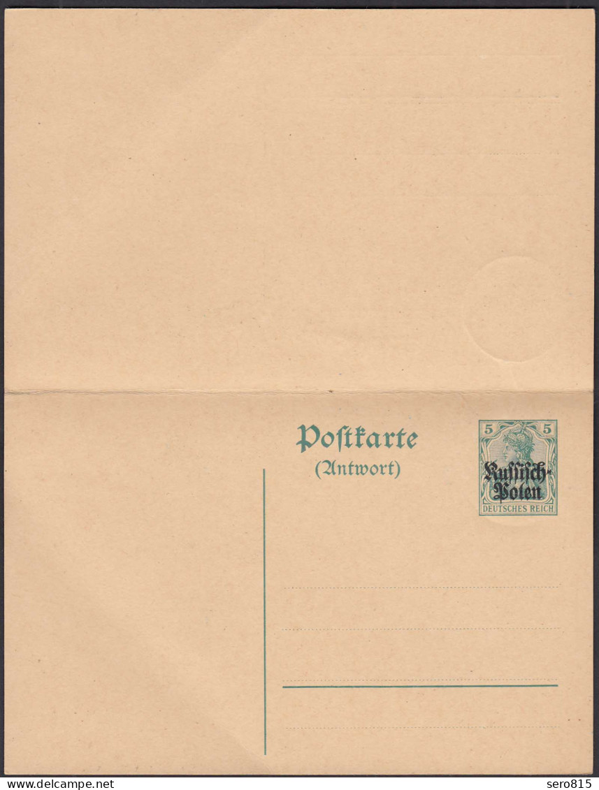 Deutsche Besetzung Post In Polen Ganzsache M.Antwortkarte P2 Gest. Lodz  (28745 - Occupation 1914-18