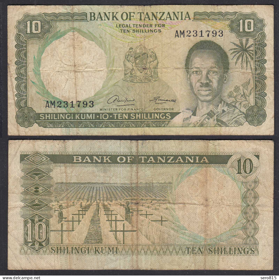 TANSANIA - TANZANIA 10 Schilling (1966) Pick 2a VG (5)     (28883 - Sonstige – Afrika