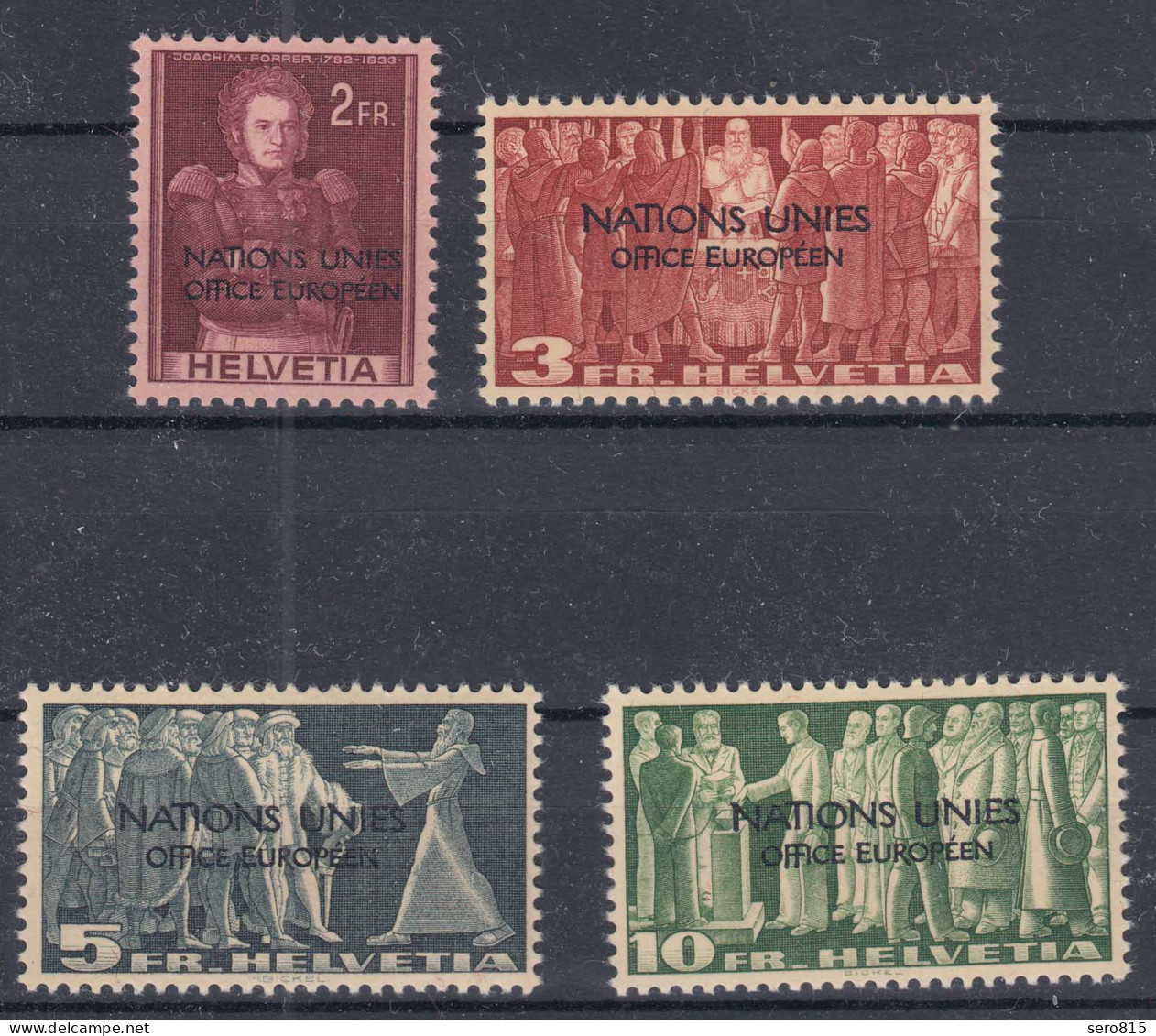Schweiz Swiss Switzerland 1950 Ämter ONU/UNO Mi.17-20 * Leichte Falzspur MH - Autres & Non Classés