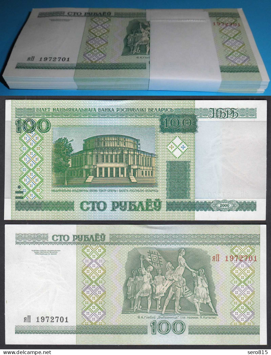 Weißrussland - Belarus 100 Rubel 2000 UNC Pick Nr. 26a -  BUNDLE á 100 Stück - Andere - Europa