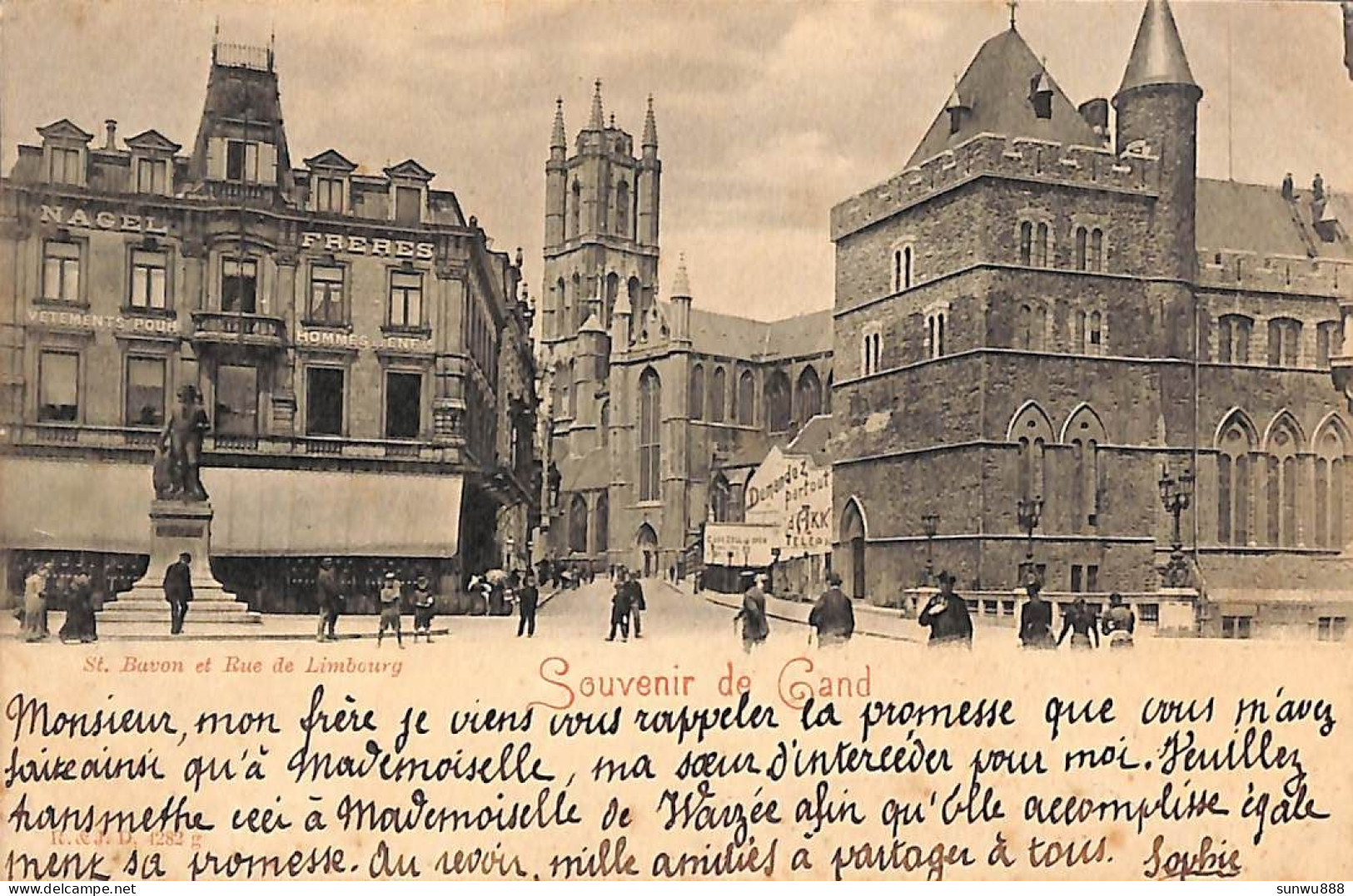 Gand Gent - St Bavon Et Rue De Limbourg (R & J D 1901) - Gent