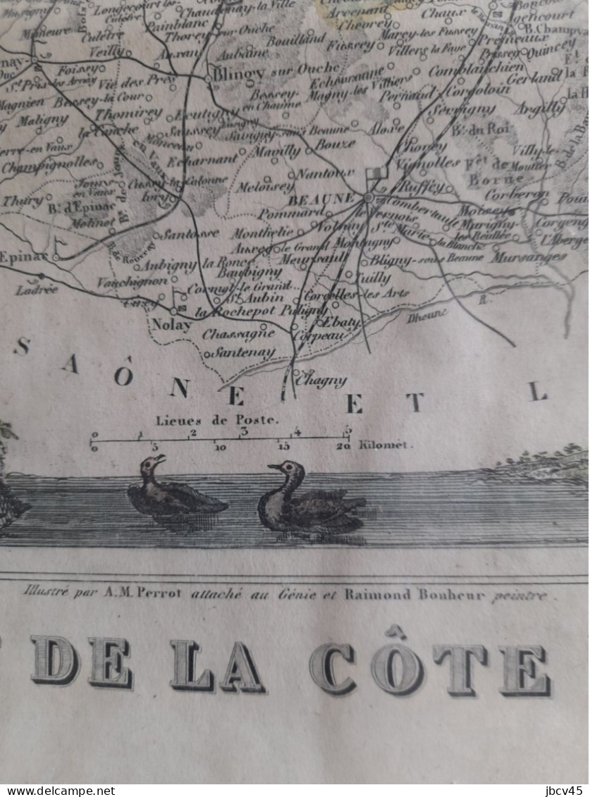 Carte Geographique Region De L Est N°20 Departement De La Cote D Or Levasseur 1852 - Estampes & Gravures