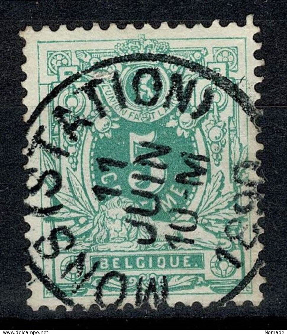 Belgique 1884 COB 45 Belle Oblitération MONS STATION (centrale - Concours) - 1869-1888 Lying Lion