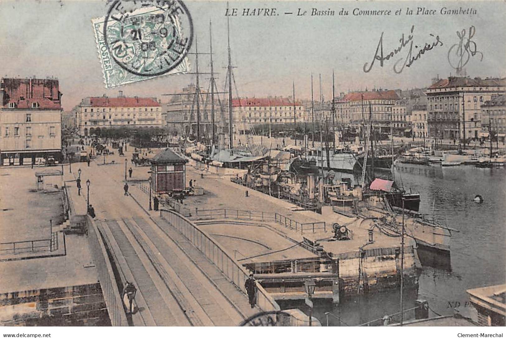 LE HAVRE - Le Bassin Du Commerce Et La Place Gambetta - Très Bon état - Portuario