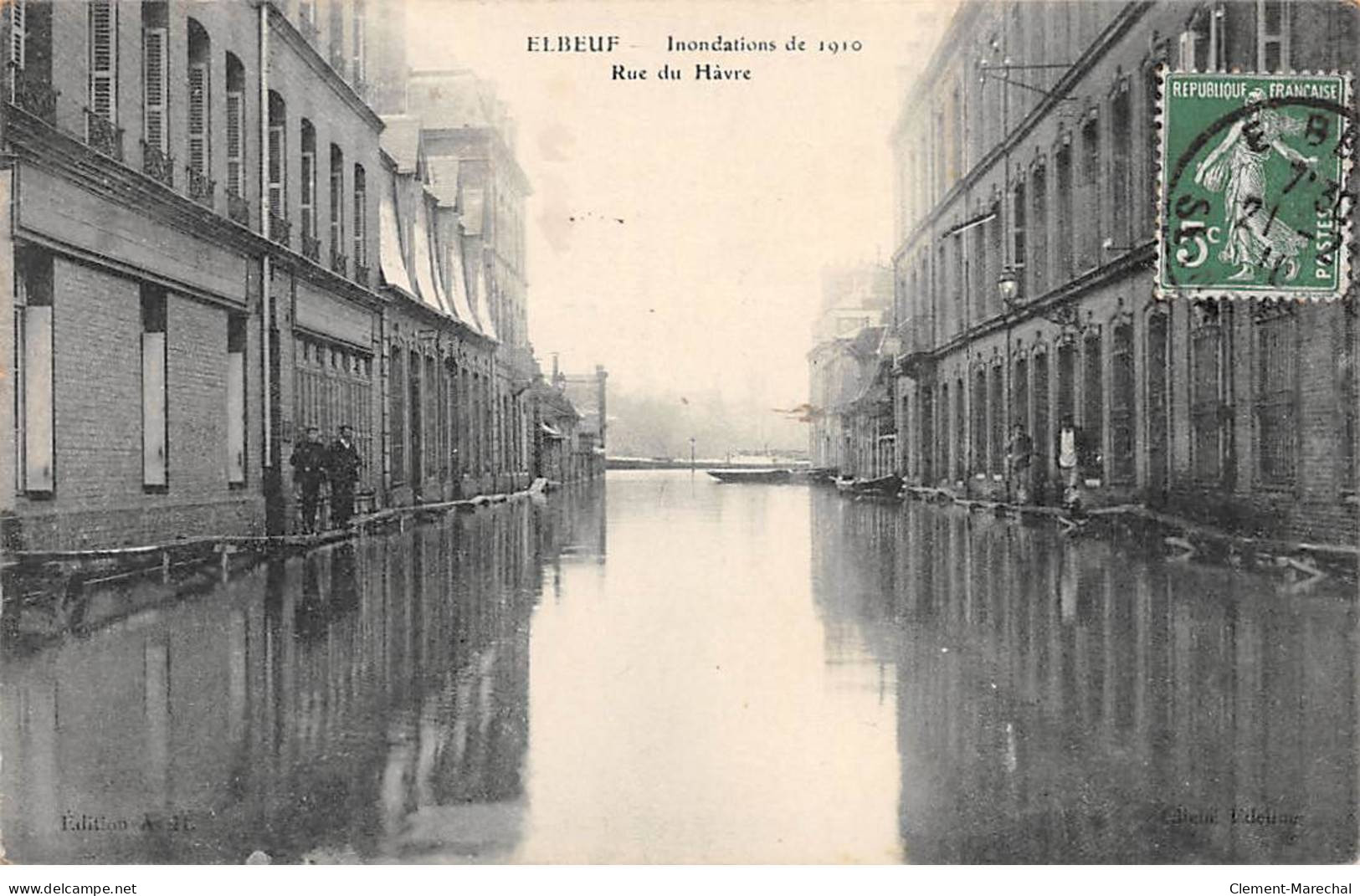 ELBEUF - Inondations De 1910 - Rue Du Hâvre - Très Bon état - Elbeuf