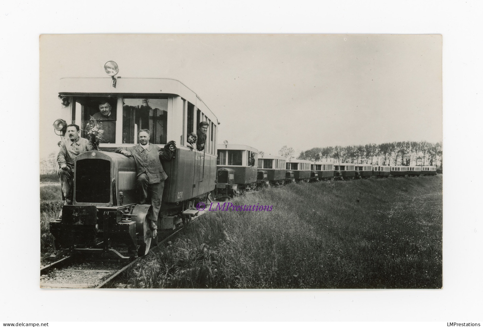 Photo 7 Autorails CFV Dion Bouton JM3 4 Remorques Haute Saône 70 France Train Chemins Fer Vicinaux Autorail Automotrice - Trains