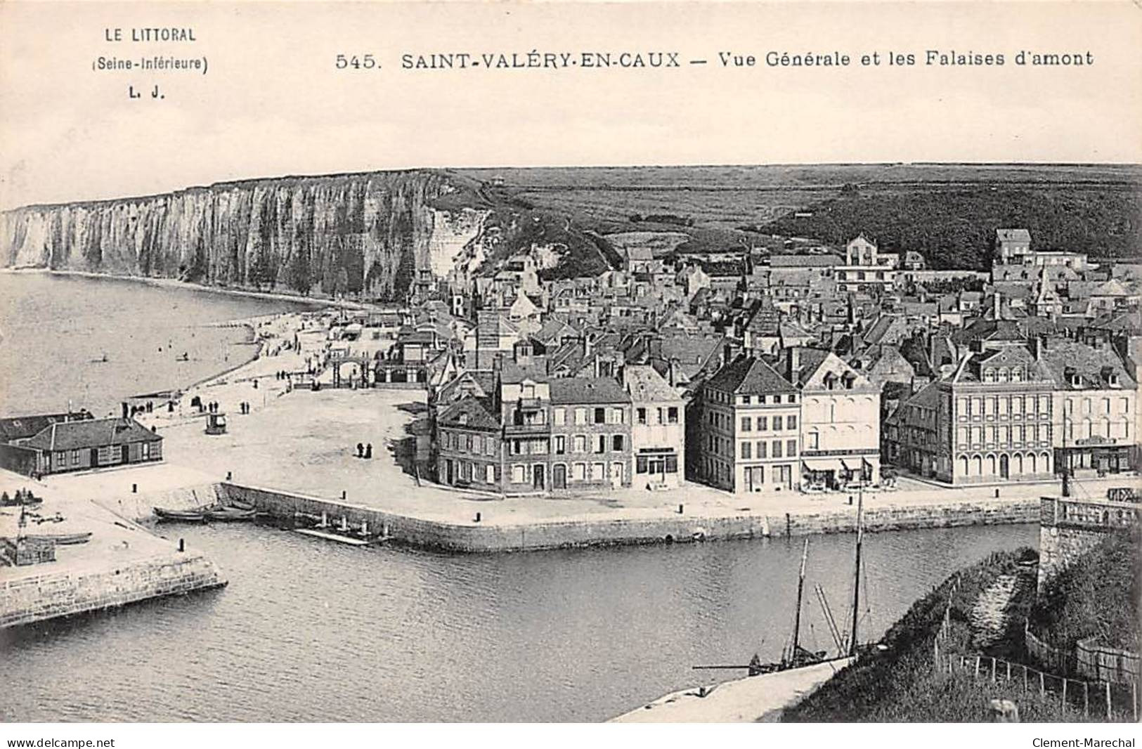 SAINT VALERY EN CAUX - Vue Générale Et Les Falaises D'amont - Très Bon état - Saint Valery En Caux