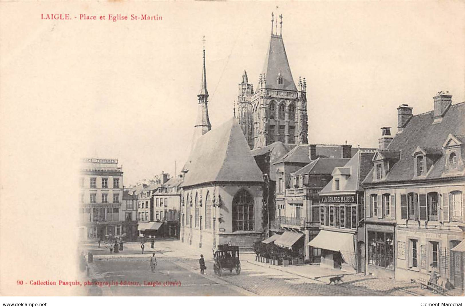 LAIGLE - Place Et Eglise Saint Martin - Très Bon état - L'Aigle