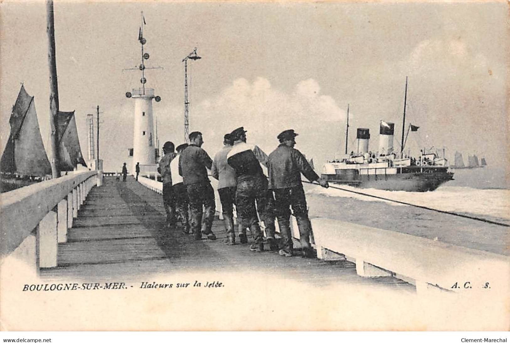 BOULOGNE SUR MER - Haleurs Sur La Jetée - Très Bon état - Boulogne Sur Mer