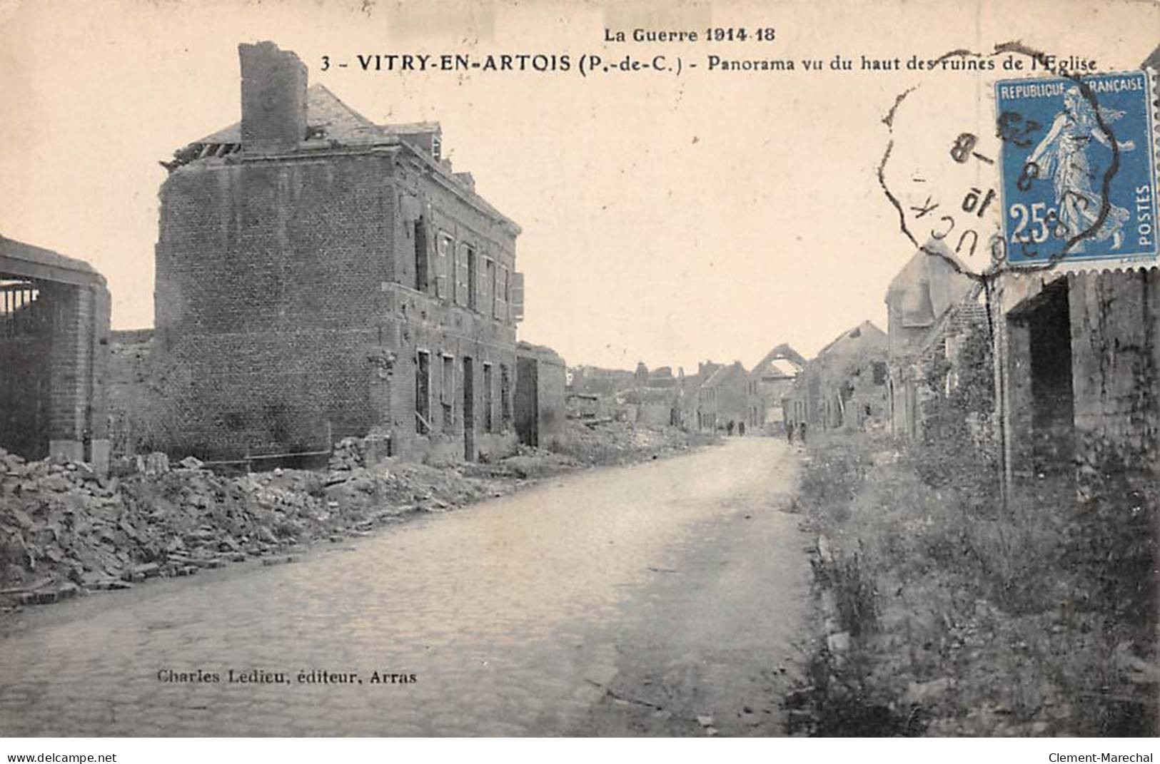 VITRY EN ARTOIS - Panorama Vu Du Haut Des Ruines De L'Eglise - Très Bon état - Vitry En Artois
