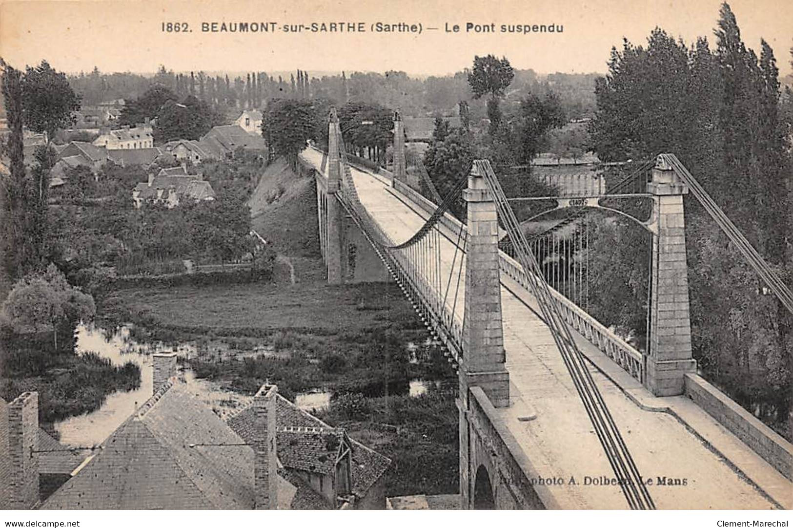 BEAUMONT SUR SARTHE - Le Pont Suspendu - Très Bon état - Beaumont Sur Sarthe