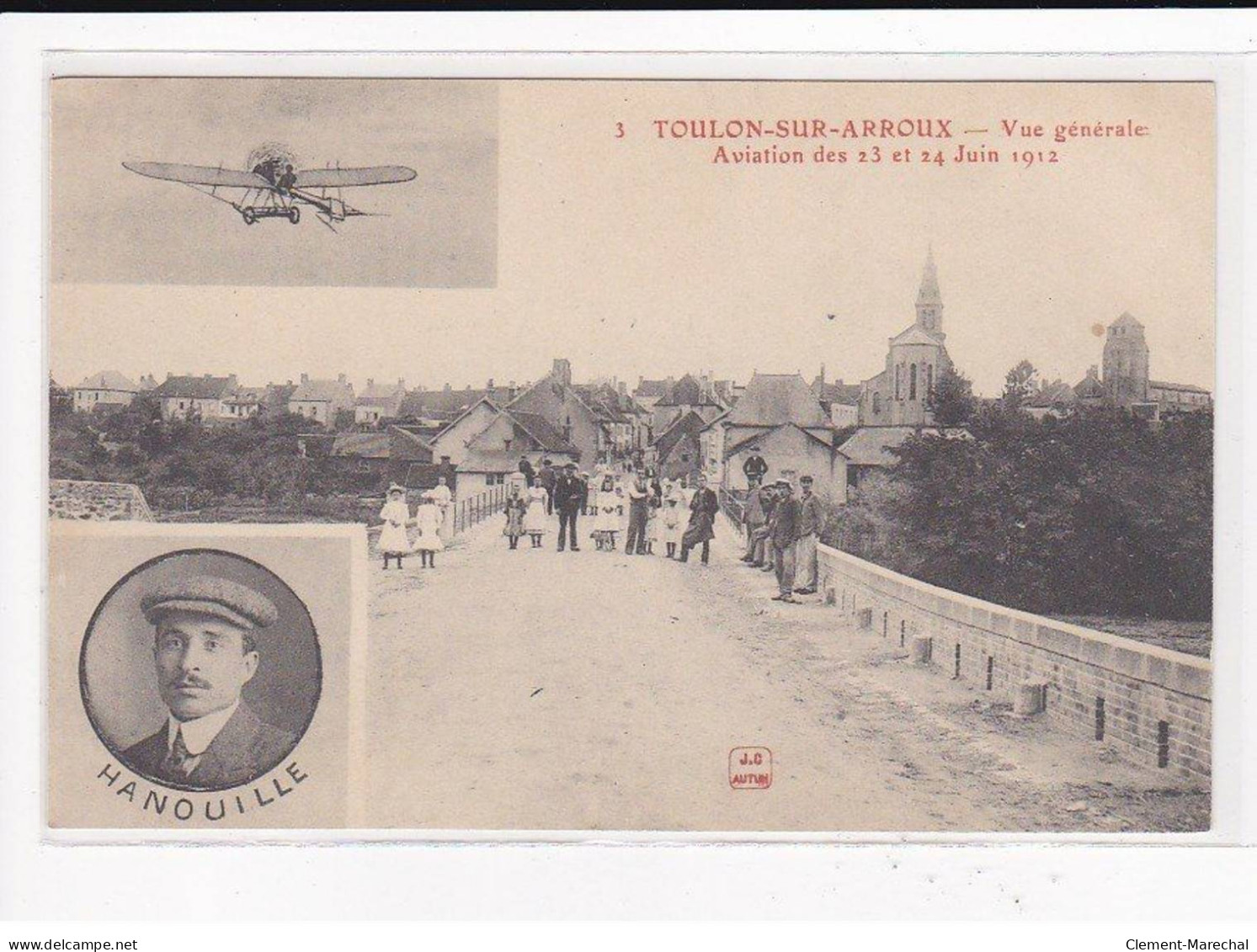 TOULON-sur-ARROUX : Vue Générale, Aviation Des 23 Et 24 Juins 1912 - Très Bon état - Autres & Non Classés