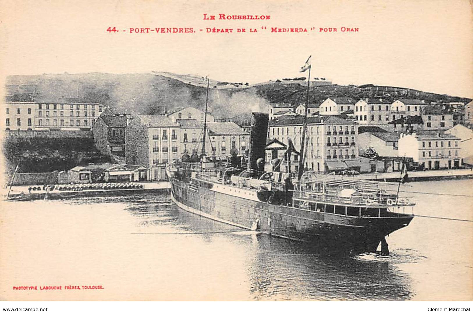 PORT VENDRES - Départ De La " Medjerda " Pour Oran - Très Bon état - Port Vendres