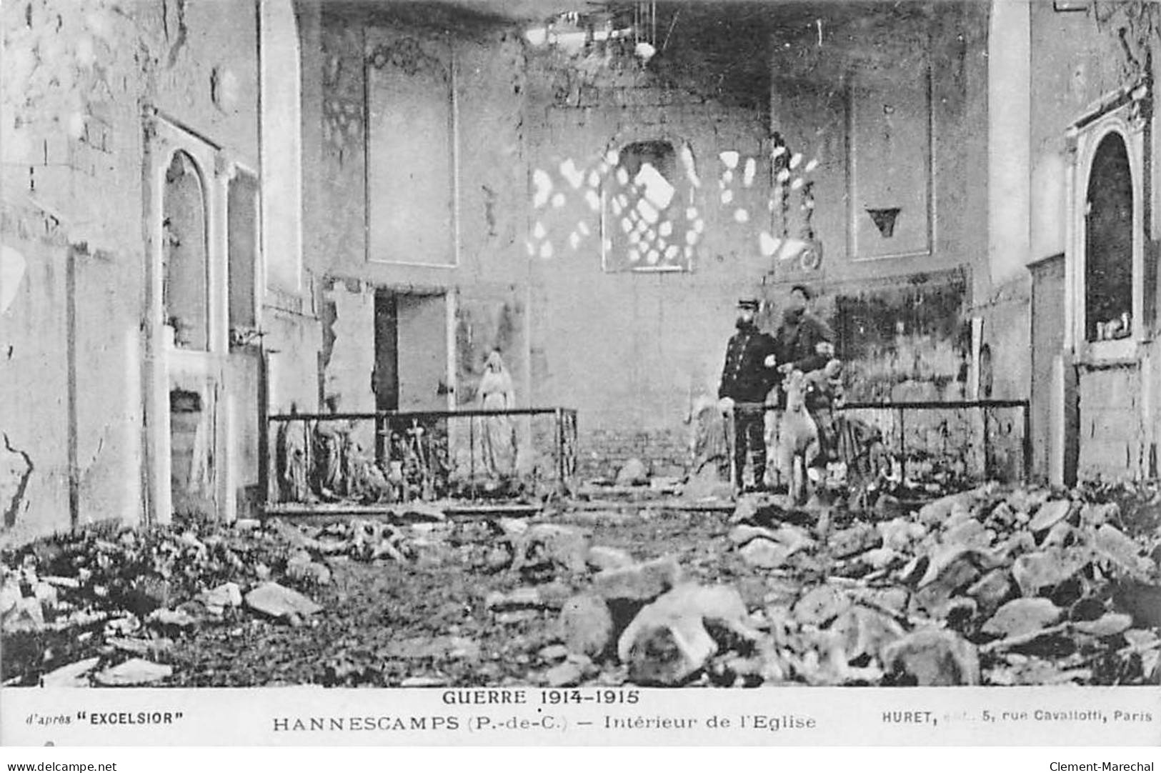 Guerre 1914 1915 - HANNESCAMPS - Intérieur De L'Eglise - Très Bon état - Otros & Sin Clasificación