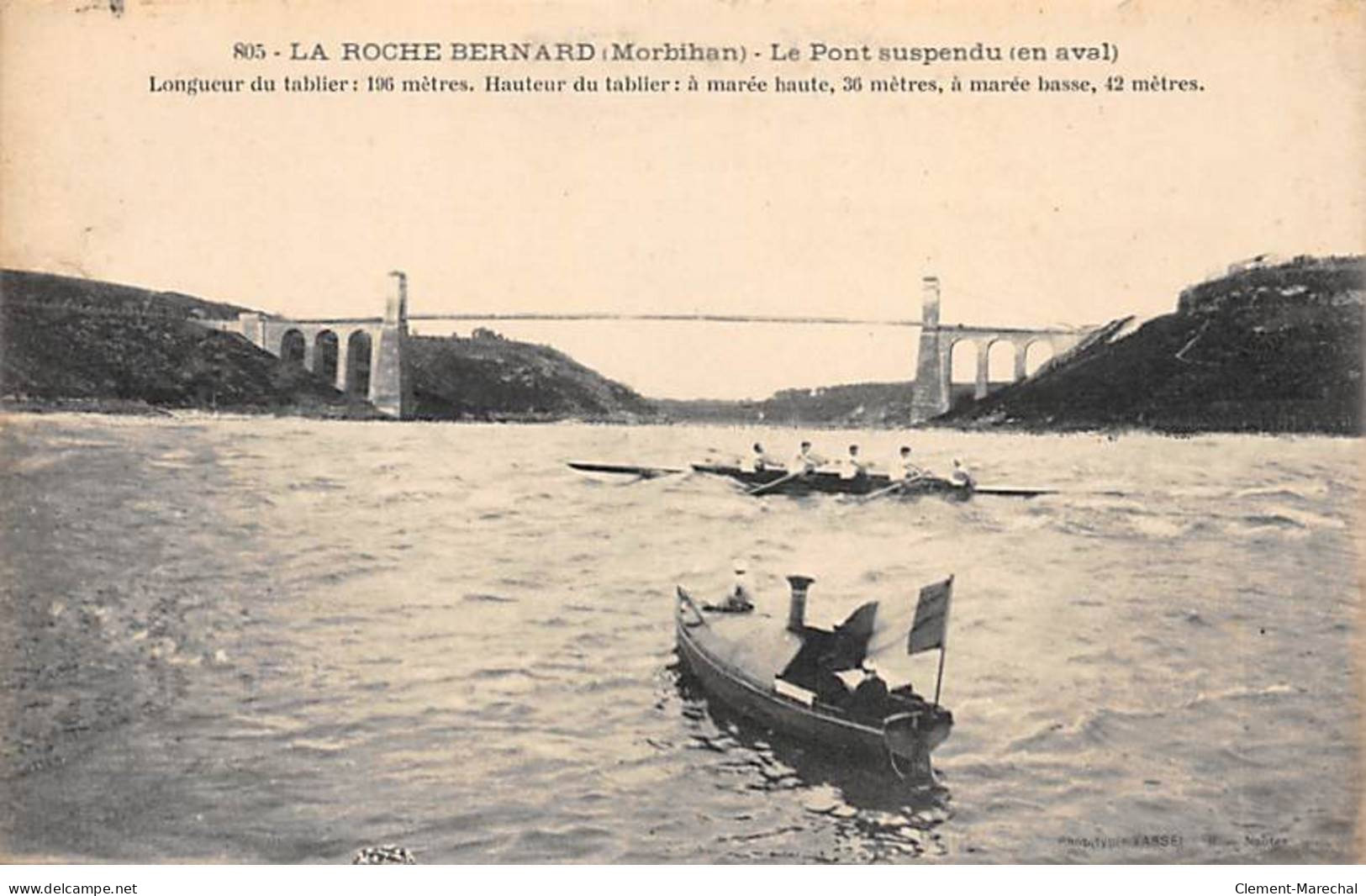 LA ROCHE BERNARD - Le Pont Suspendu (en Aval) - Très Bon état - La Roche-Bernard